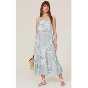 NWT Splendid Misty Floral Patchwork Prairie Midi Dress Womens M Hippie Boho